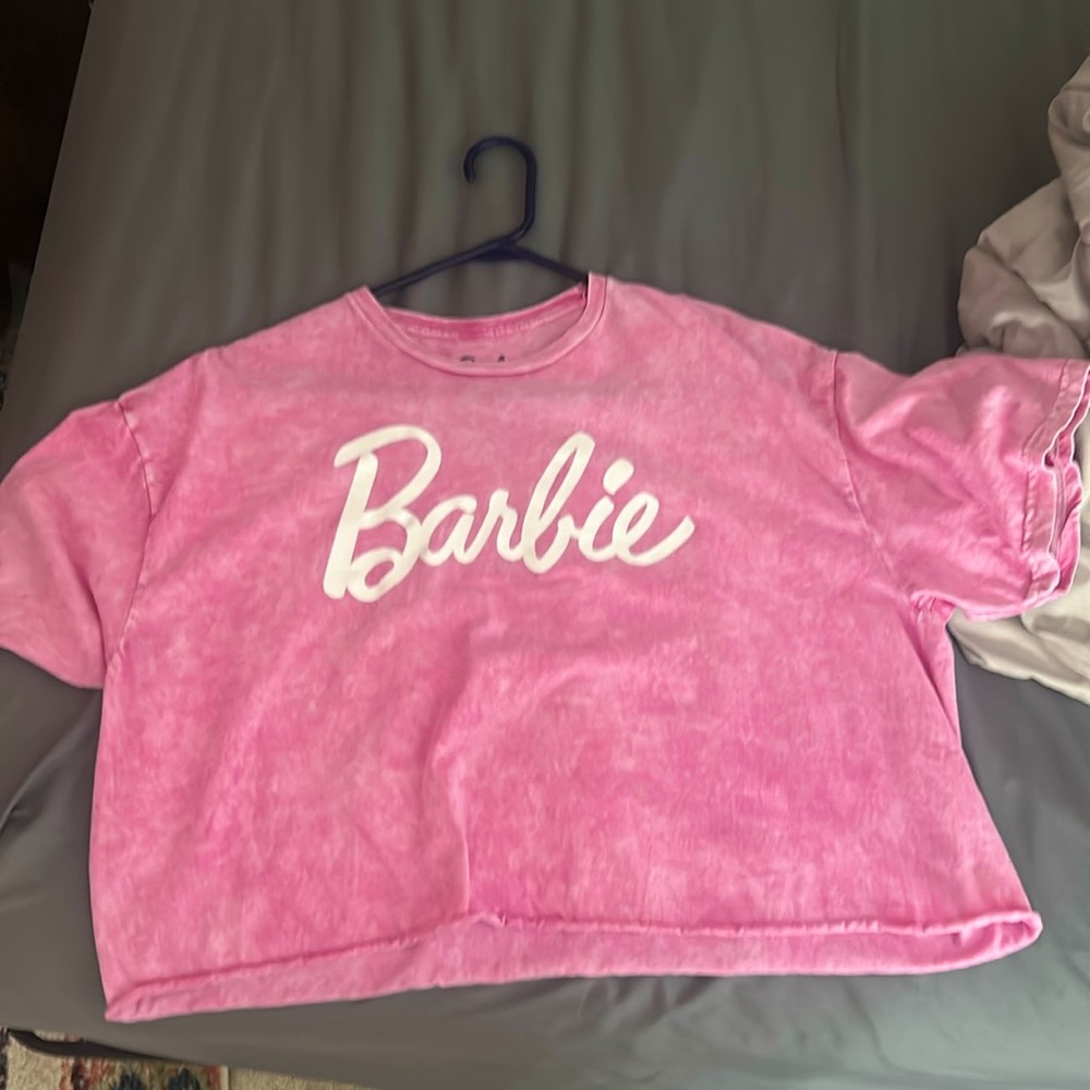 cropped barbie t-shirt, lightly used